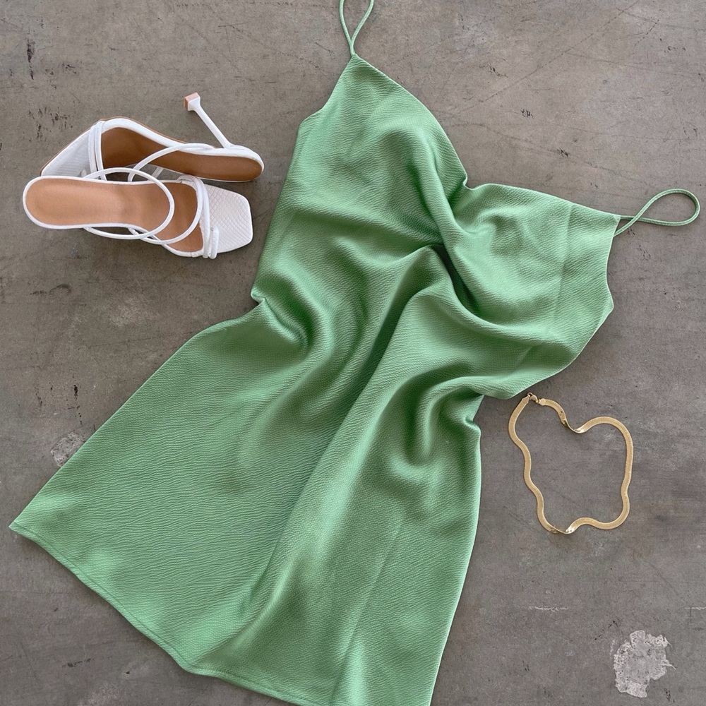 Elegant Green Slip Dress